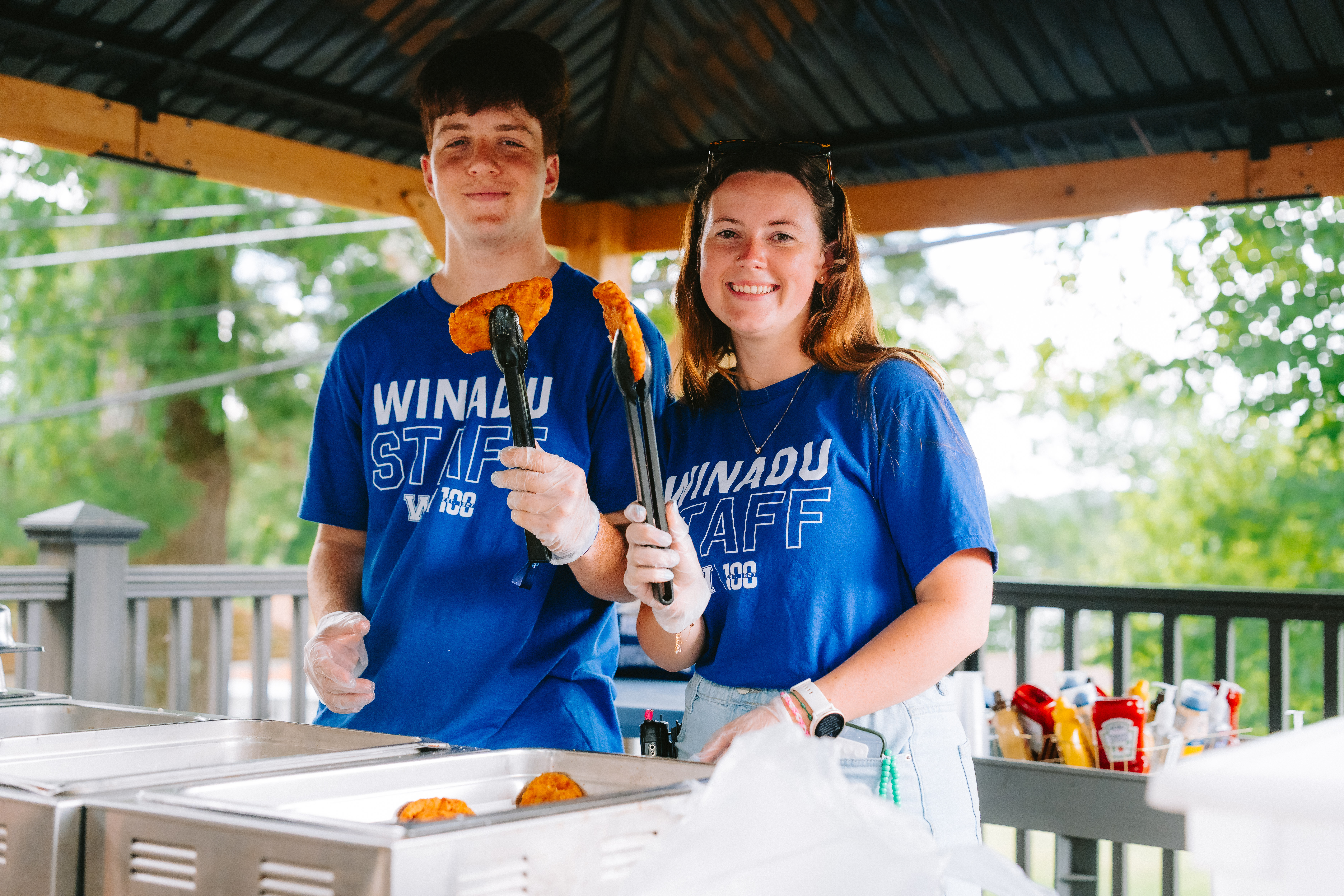 Camp Winadu kitchen staff preparing food