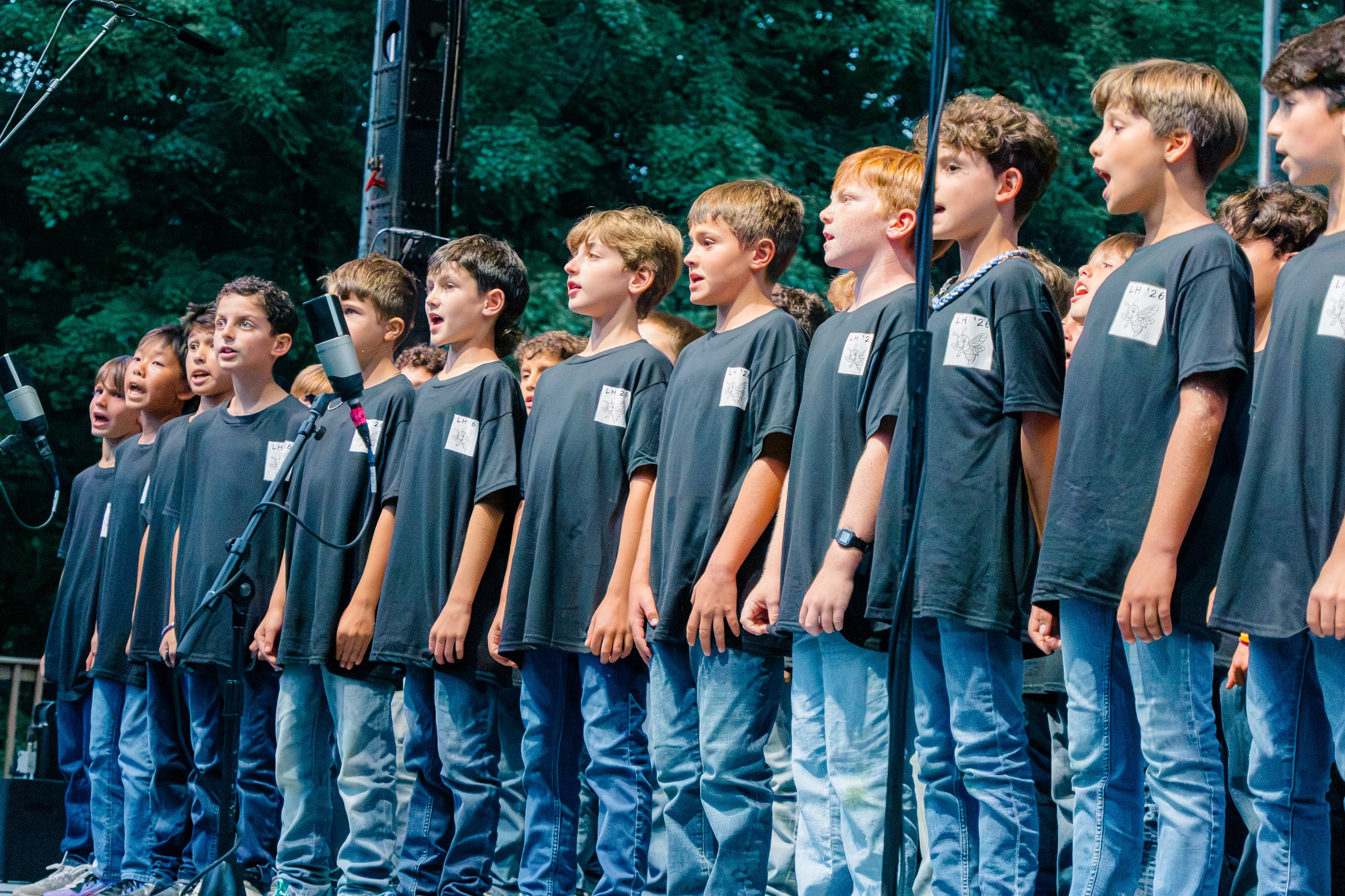 Campers performing at Songfest at Camp Winadu